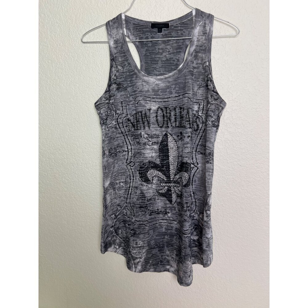 Davina New Orleans Embellished Burnout Tank Top M
